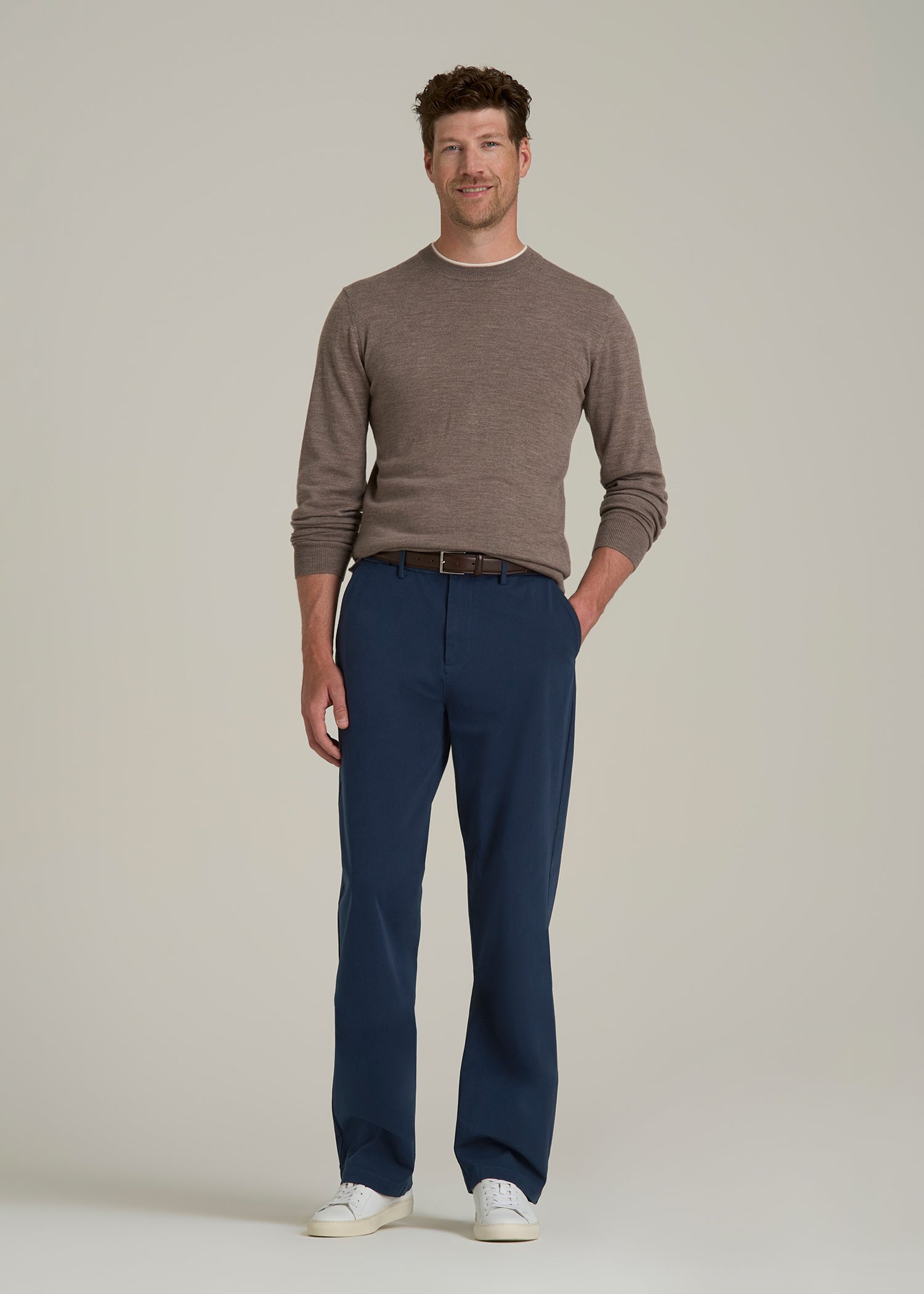 4 Way Stretch Commuter RELAXED Chino Pants for Tall Men in Navy Blue