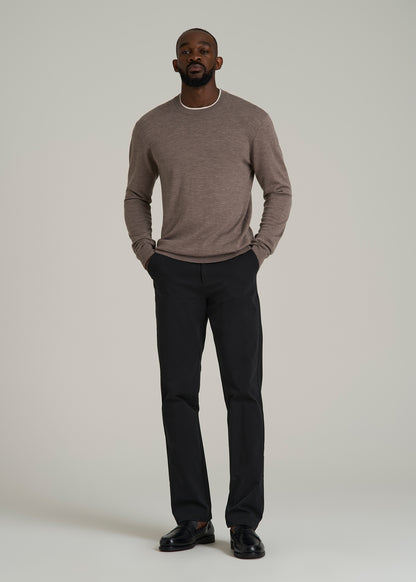 4 Way Stretch Commuter TAPERED Chino Pants for Tall Men in Black