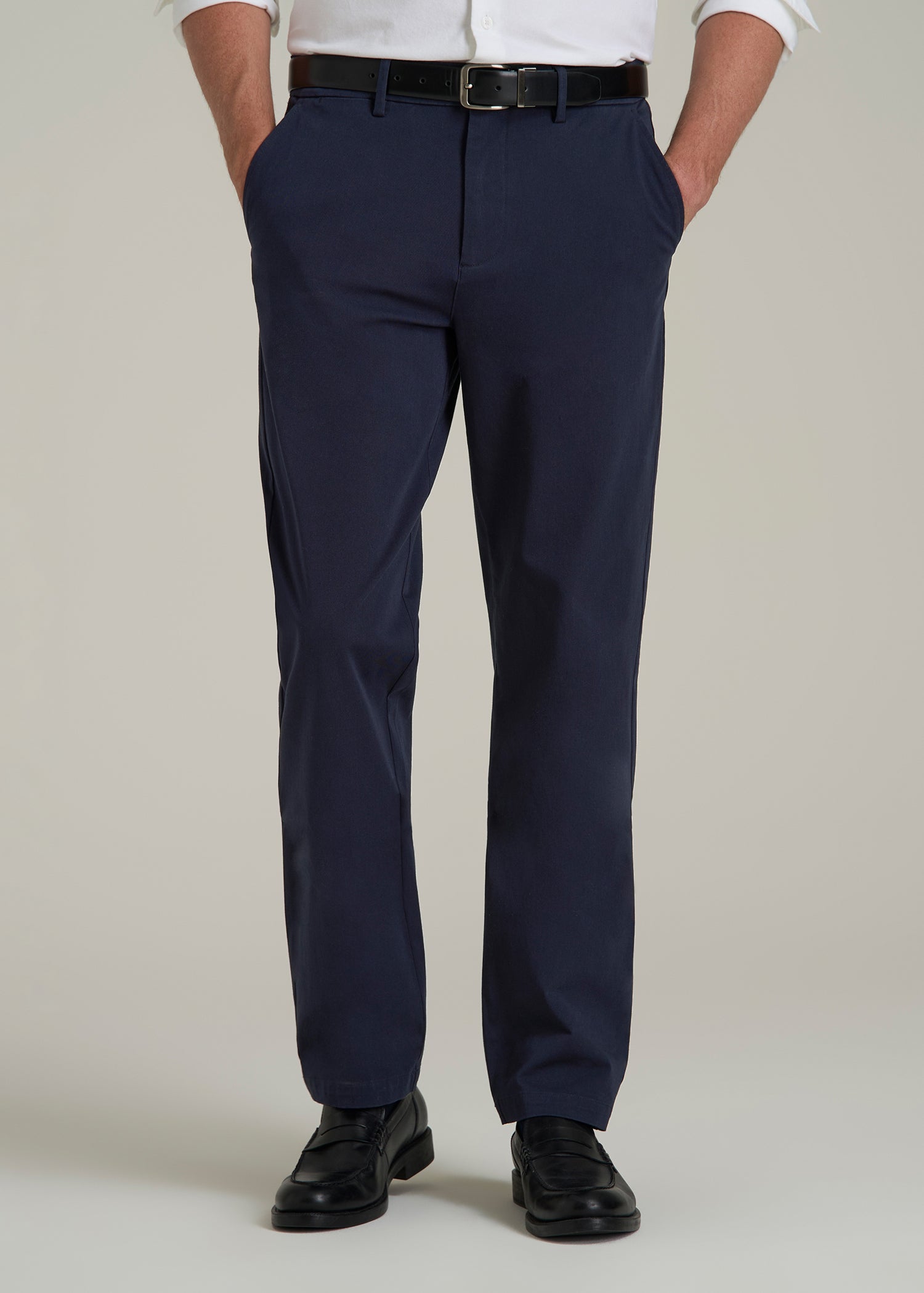 4-Way Stretch Commuter Tapered Chino Pants for Tall Men in Patriot Blue
