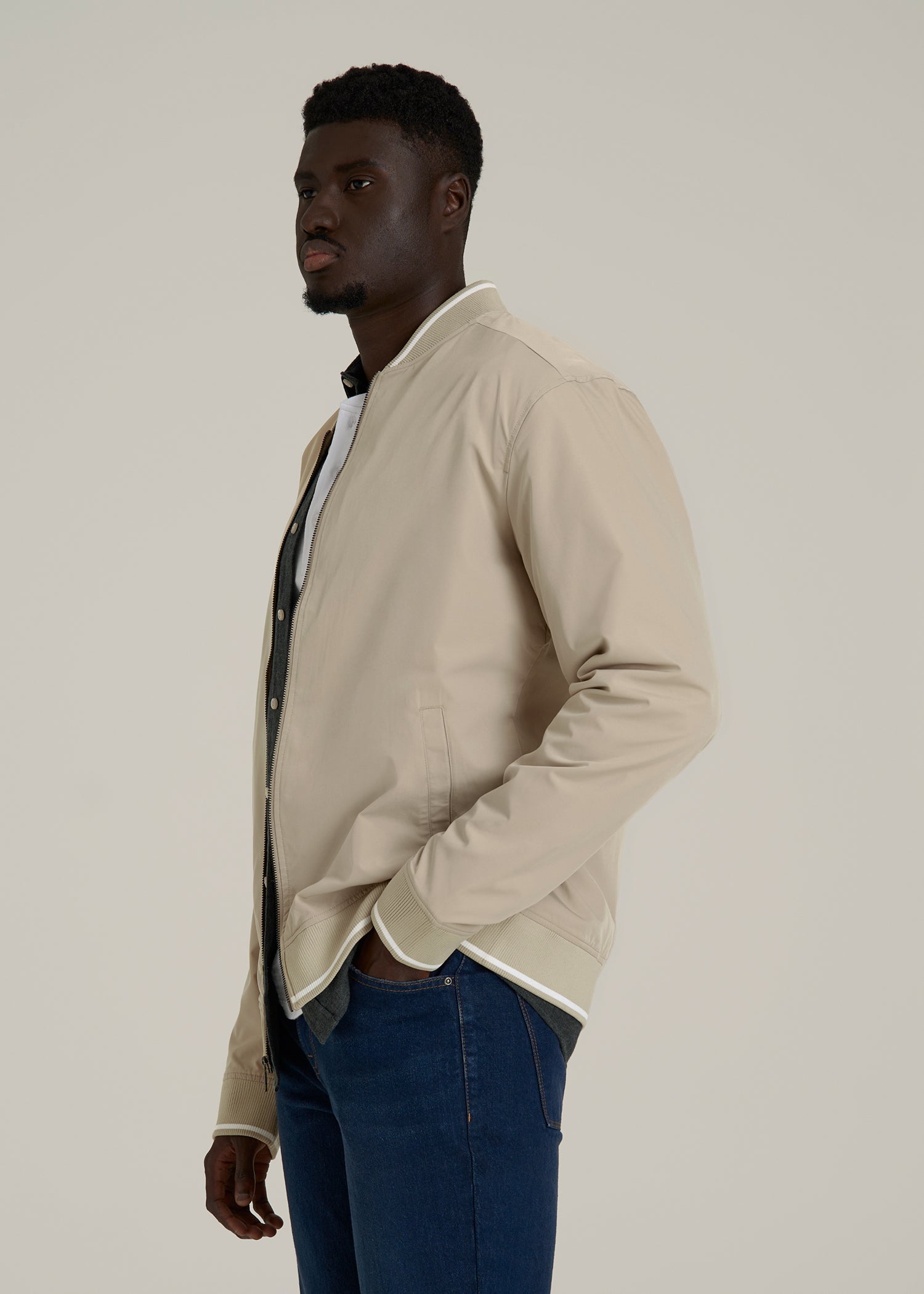 A.T. Bomber Jacket for Tall Men in Desert Khaki