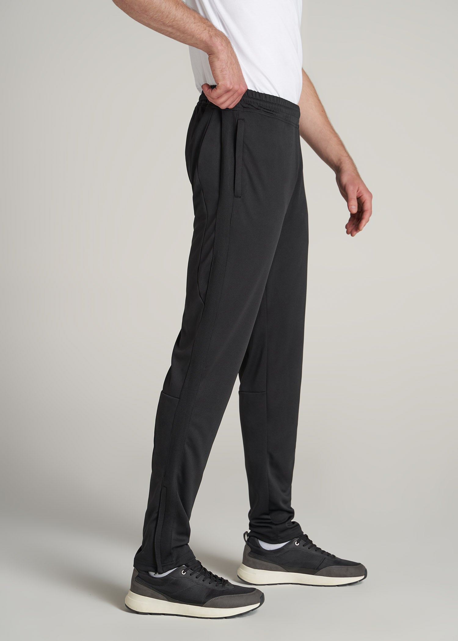 American-Tall-Men-Athletic-Stripe-Pants-Black-Black-side