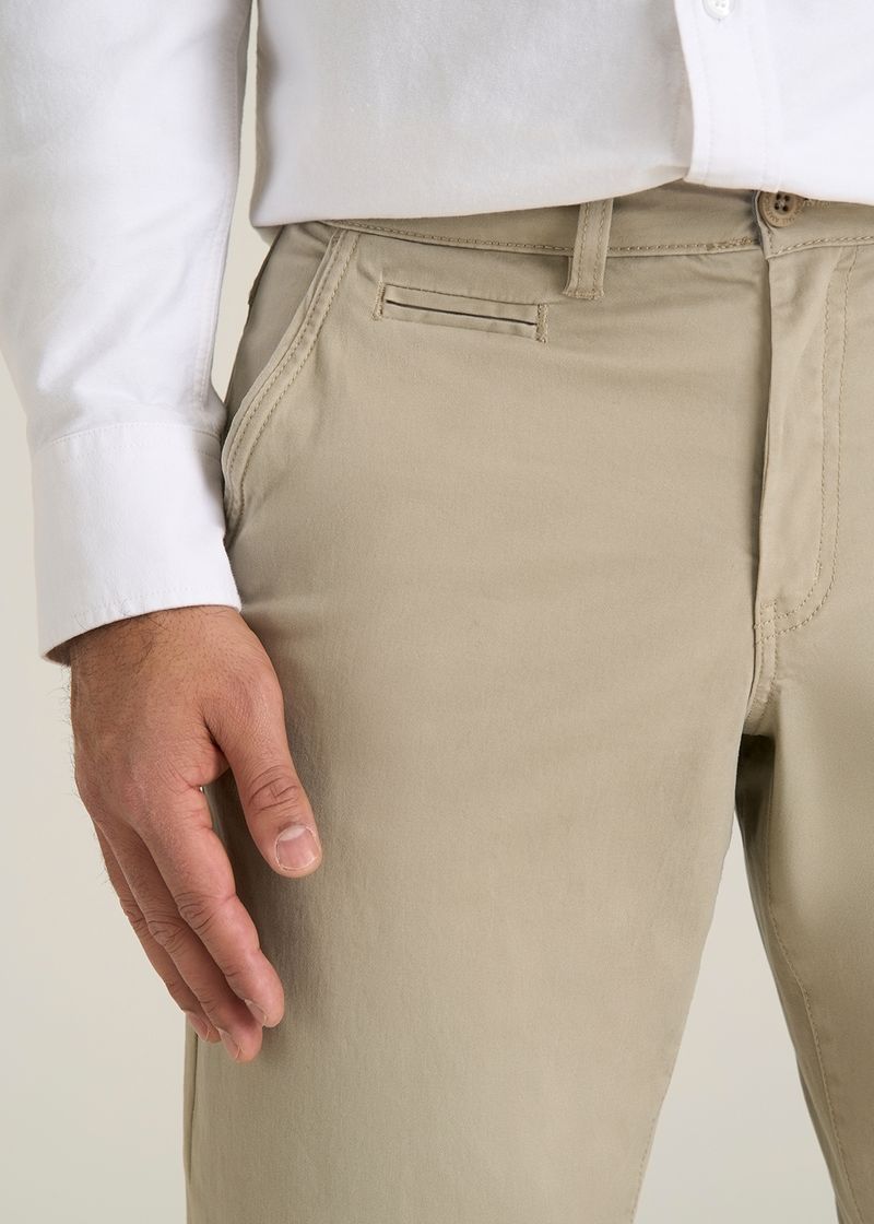 Carman TAPERED Chinos for Tall Men in Desert Khaki