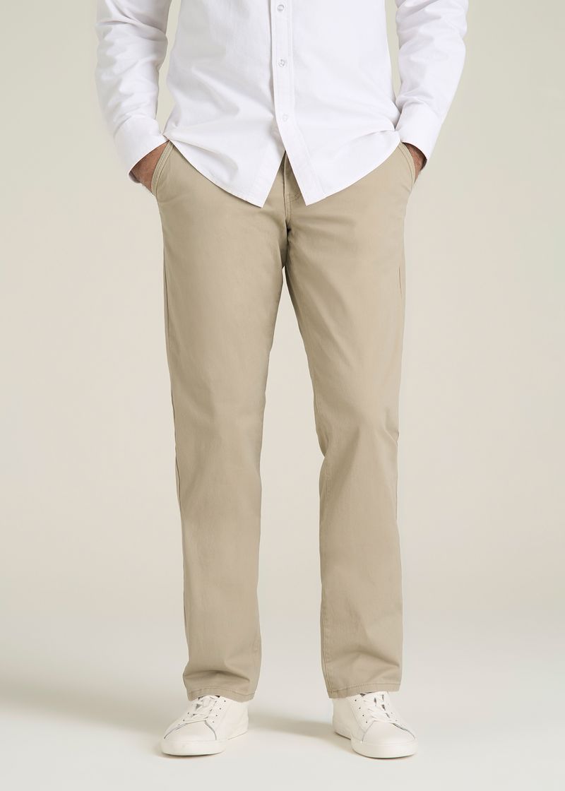 Carman TAPERED Chinos for Tall Men in Desert Khaki