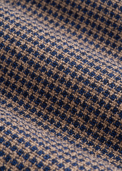 Core Blazer for Tall Men in Brown and Blue Mini Houndstooth