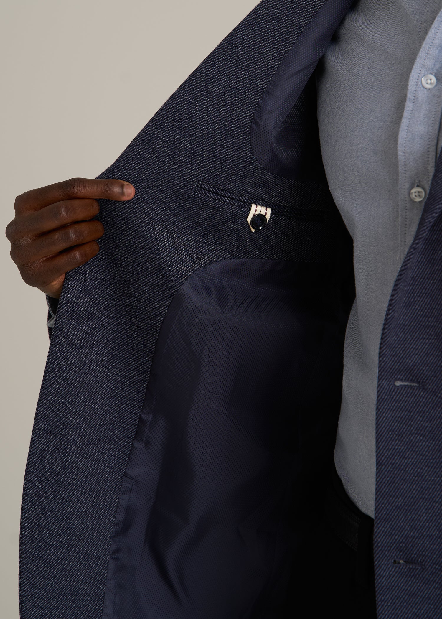 Core Blazer for Tall Men in Navy Diagonal