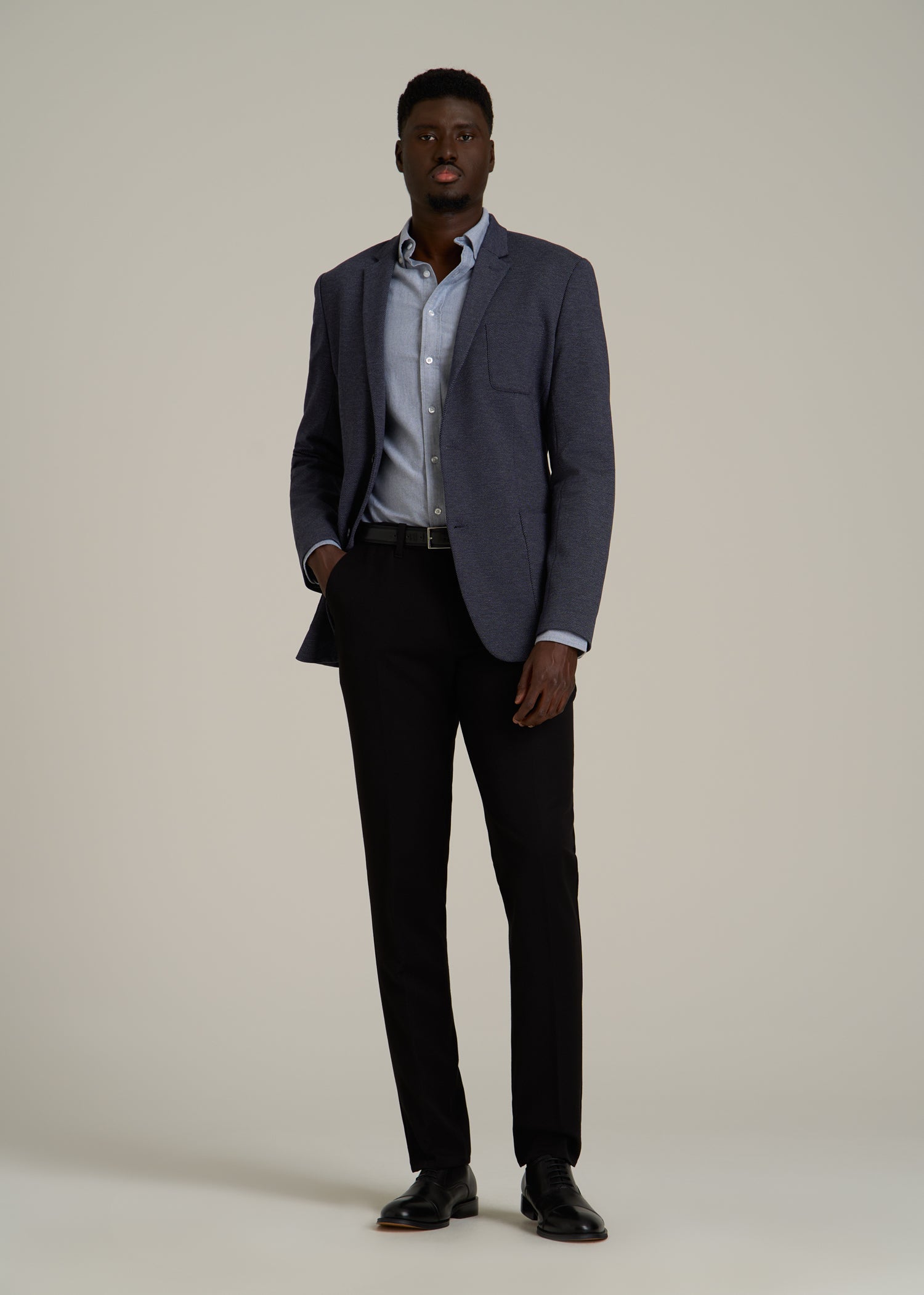 Core Blazer for Tall Men in Navy Diagonal
