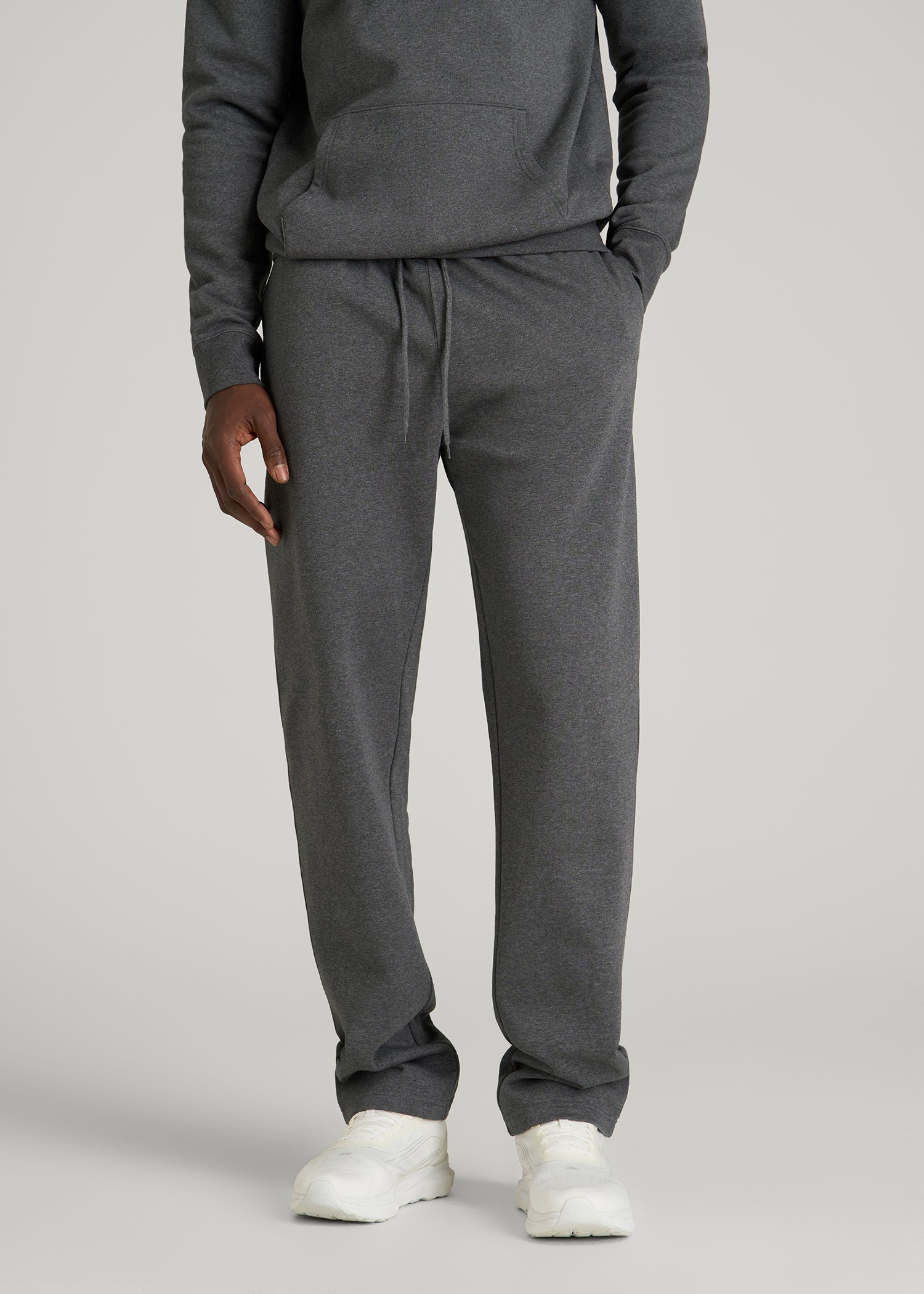 Core Motion Fleece Straight Leg Sweatpants for Tall Men in Charcoal Mix