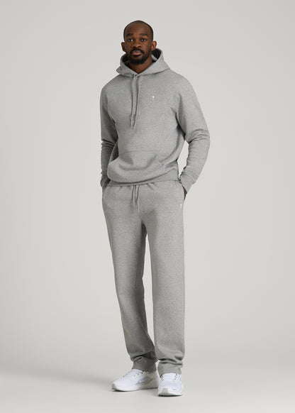 Core Motion Fleece Straight Leg Sweatpants for Tall Men in Heathered Grey