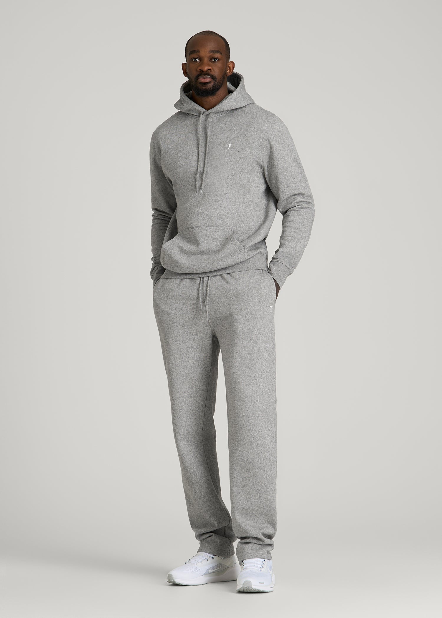 Core Motion Fleece Straight Leg Sweatpants for Tall Men in Heathered Grey