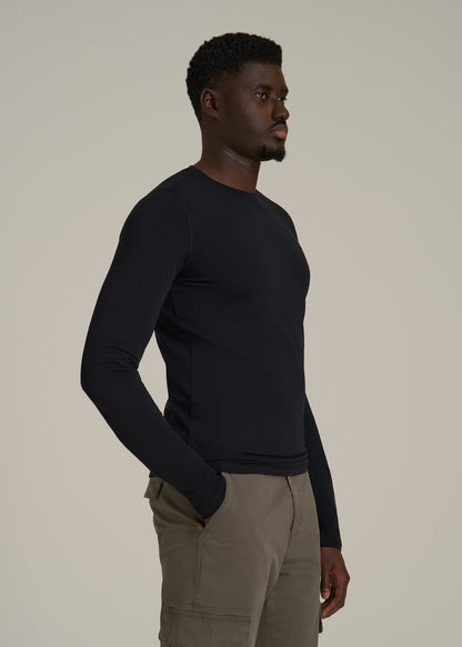 The Essential Slim Fit Long Sleeve Tee for Tall Men in Black