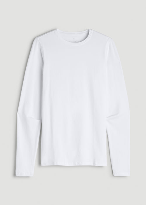 The Essential Slim Fit Long Sleeve Tee for Tall Men in White