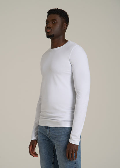 The Essential Slim Fit Long Sleeve Tee for Tall Men in White