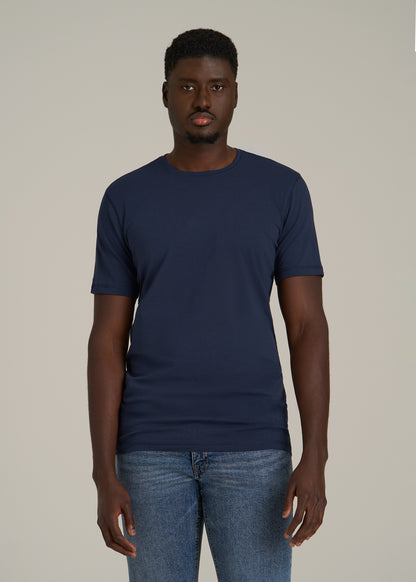 The Essential Slim Fit Crewneck Tee for Tall Men in Navy