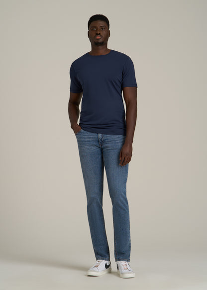 The Essential Slim Fit Crewneck Tee for Tall Men in Navy