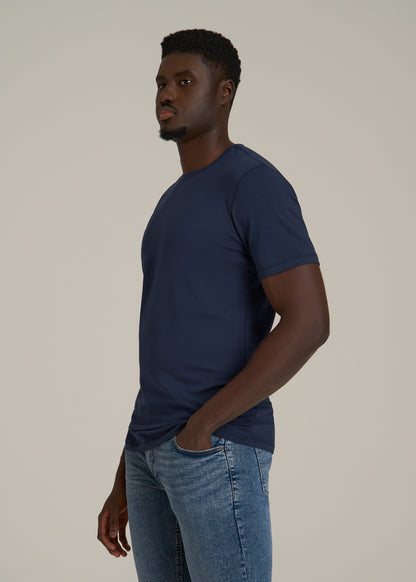 The Essential Slim Fit Crewneck Tee for Tall Men in Navy