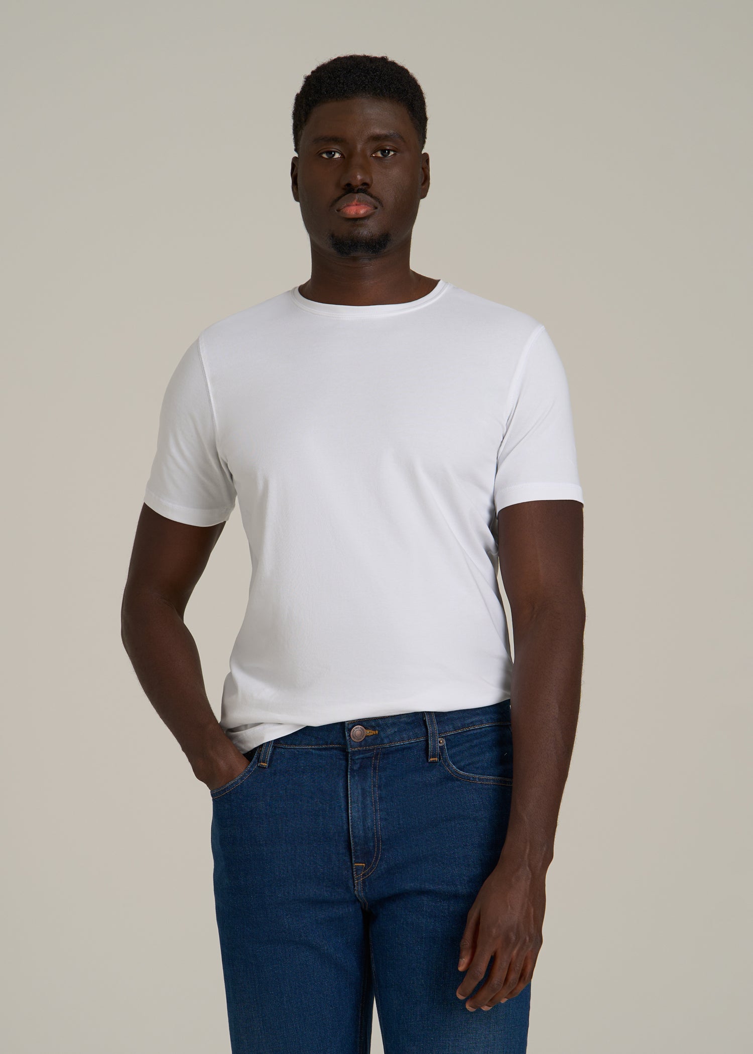 The Essential Slim Fit Crewneck Tee for Tall Men in White