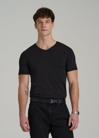 The Essential Slim Fit V-Neck Tee for Tall Men in Black