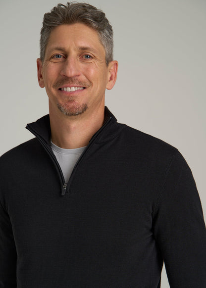 Everyday Quarter-Zip Sweater for Tall Men in Black