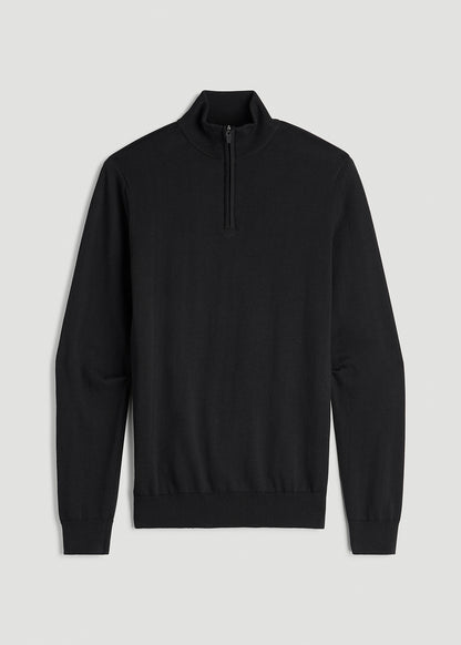Everyday Quarter-Zip Sweater for Tall Men in Black