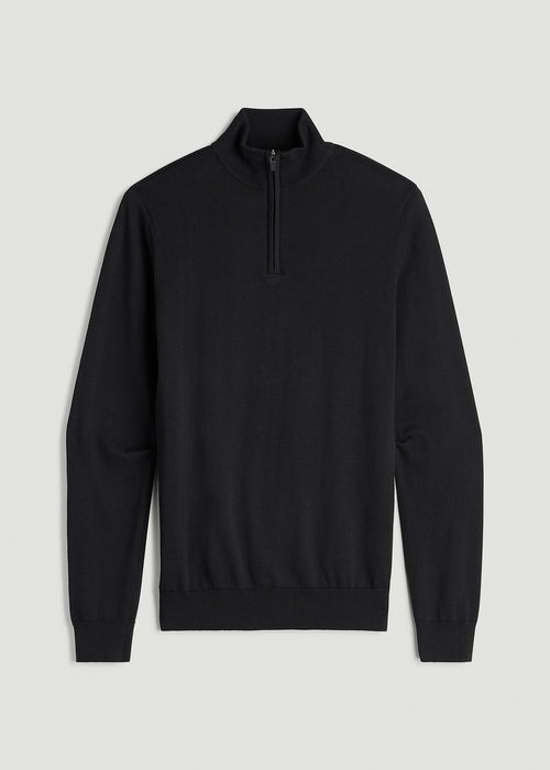 Everyday Quarter-Zip Sweater for Tall Men in Black