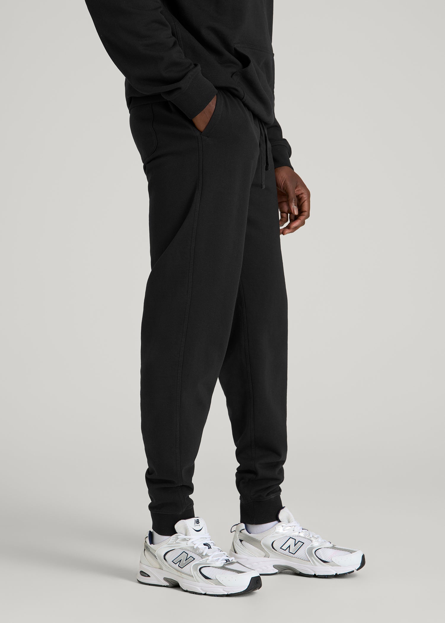 Everyday French Terry Jogger for Tall Men in Black