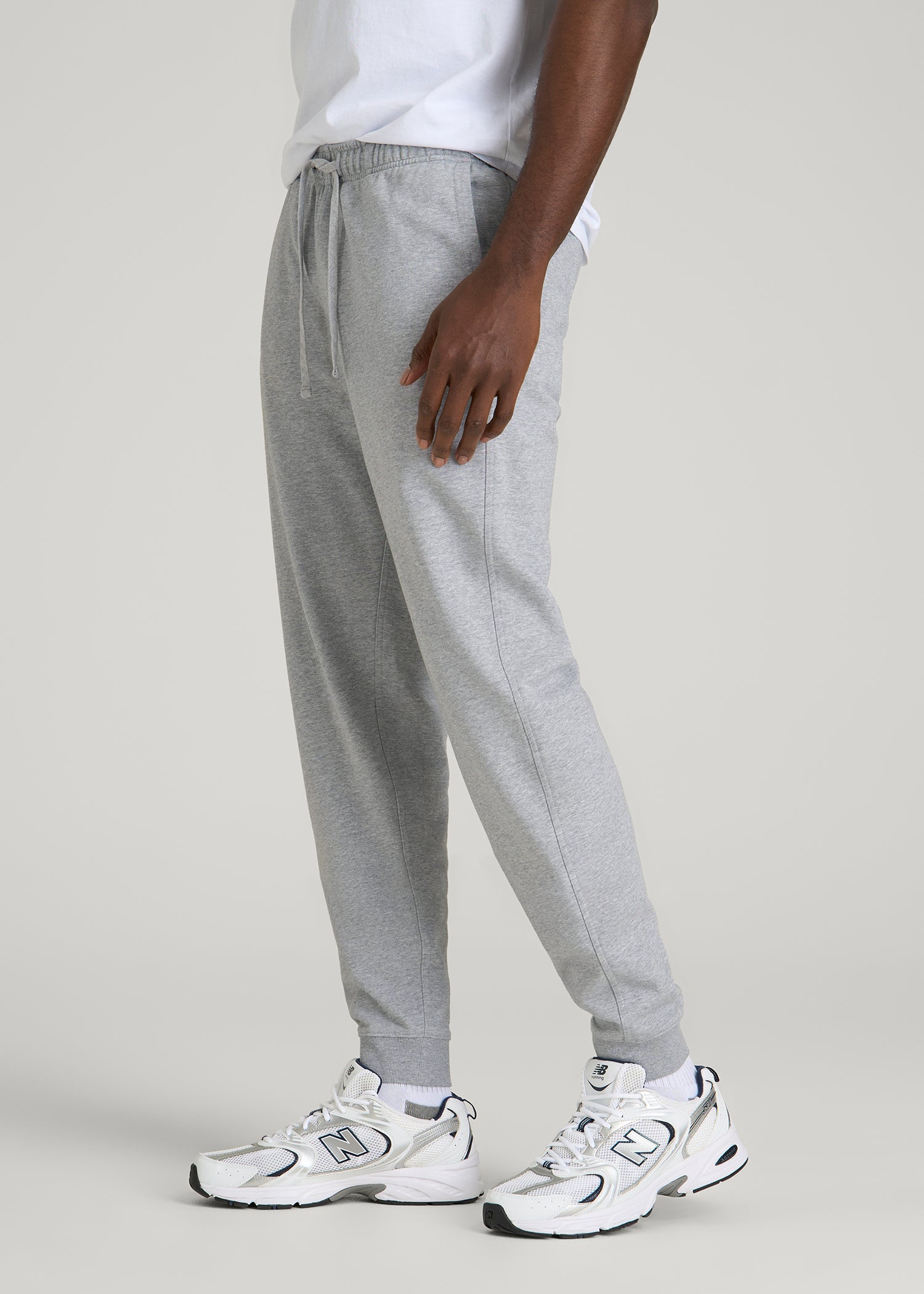 Everyday French Terry Jogger for Tall Men in Grey Mix