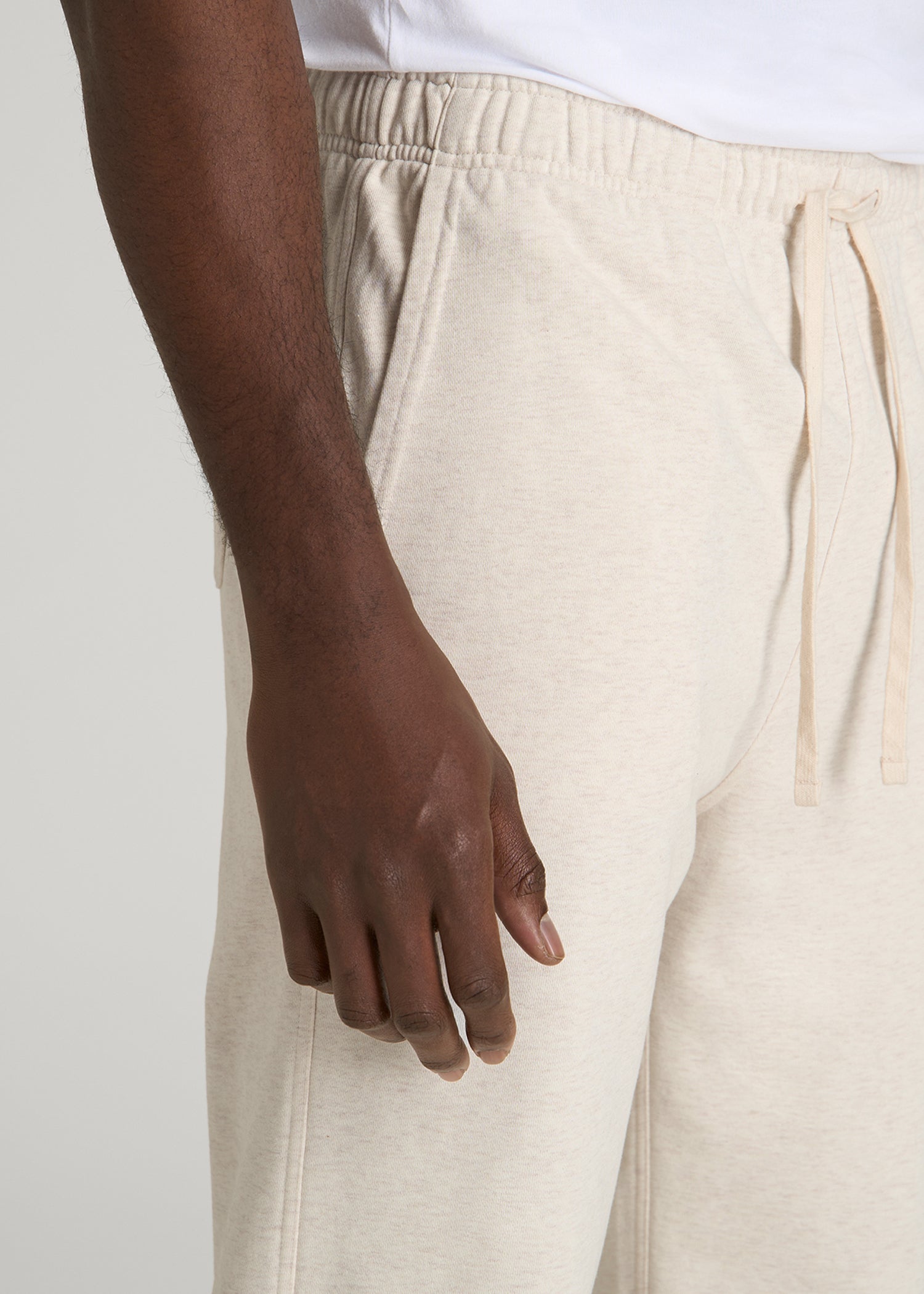 Everyday French Terry Jogger for Tall Men in Heathered Oatmeal