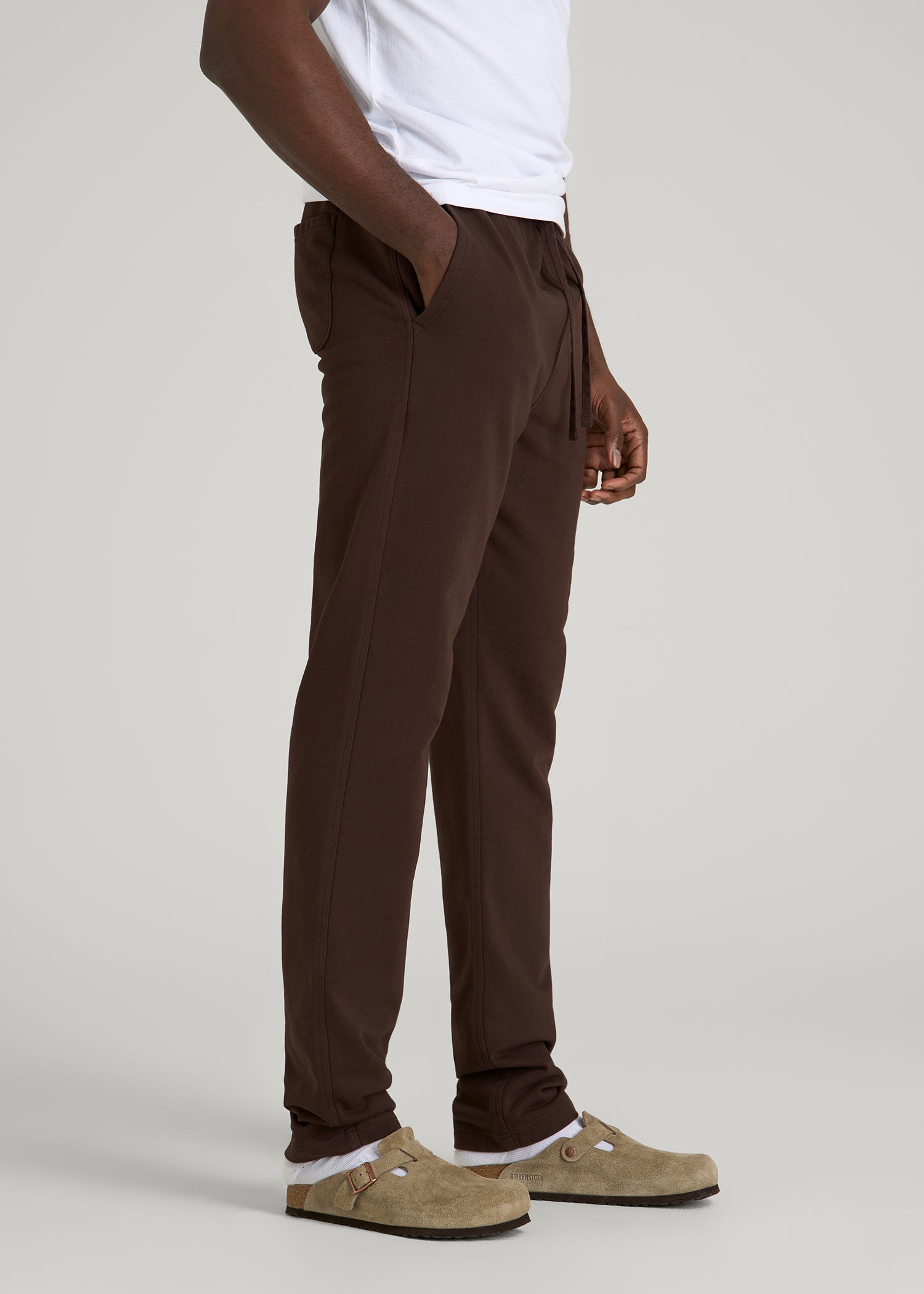 Everyday French Terry Straight Leg Sweatpants for Tall Men in Espresso