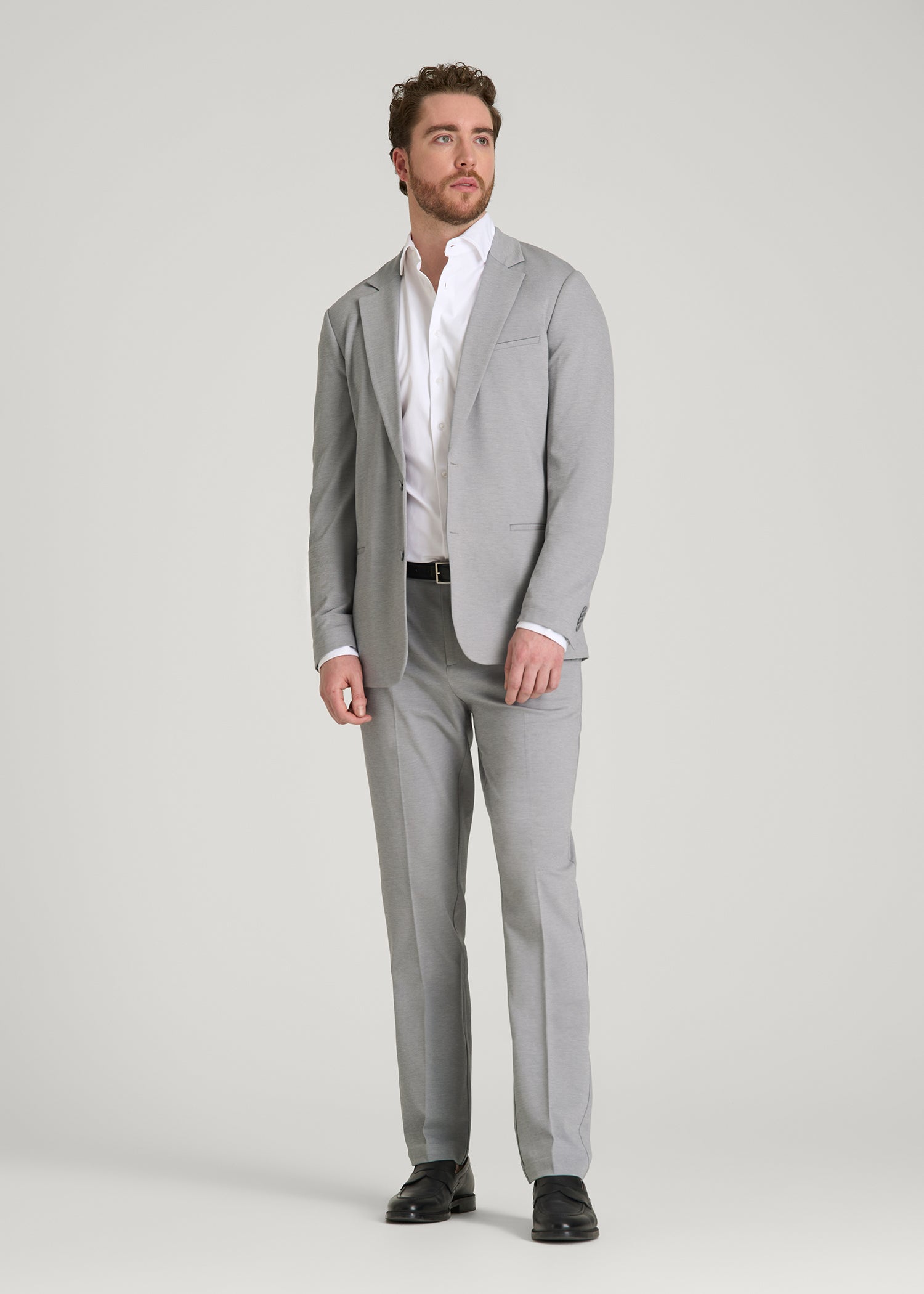 Flex Tech Suit Jacket for Tall Men in Ice Grey Nailhead