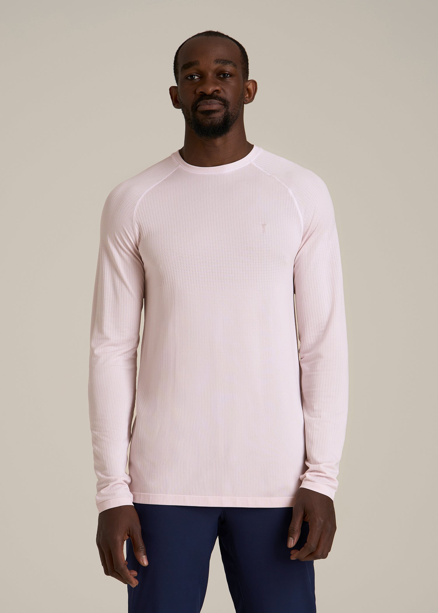 Long Sleeve Vented Performance Top for Tall Men in Grey Lilac
