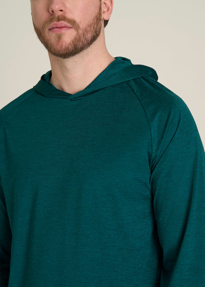 A.T. Performance Training Hoodie for Tall Men in Deep Teal Space Dye