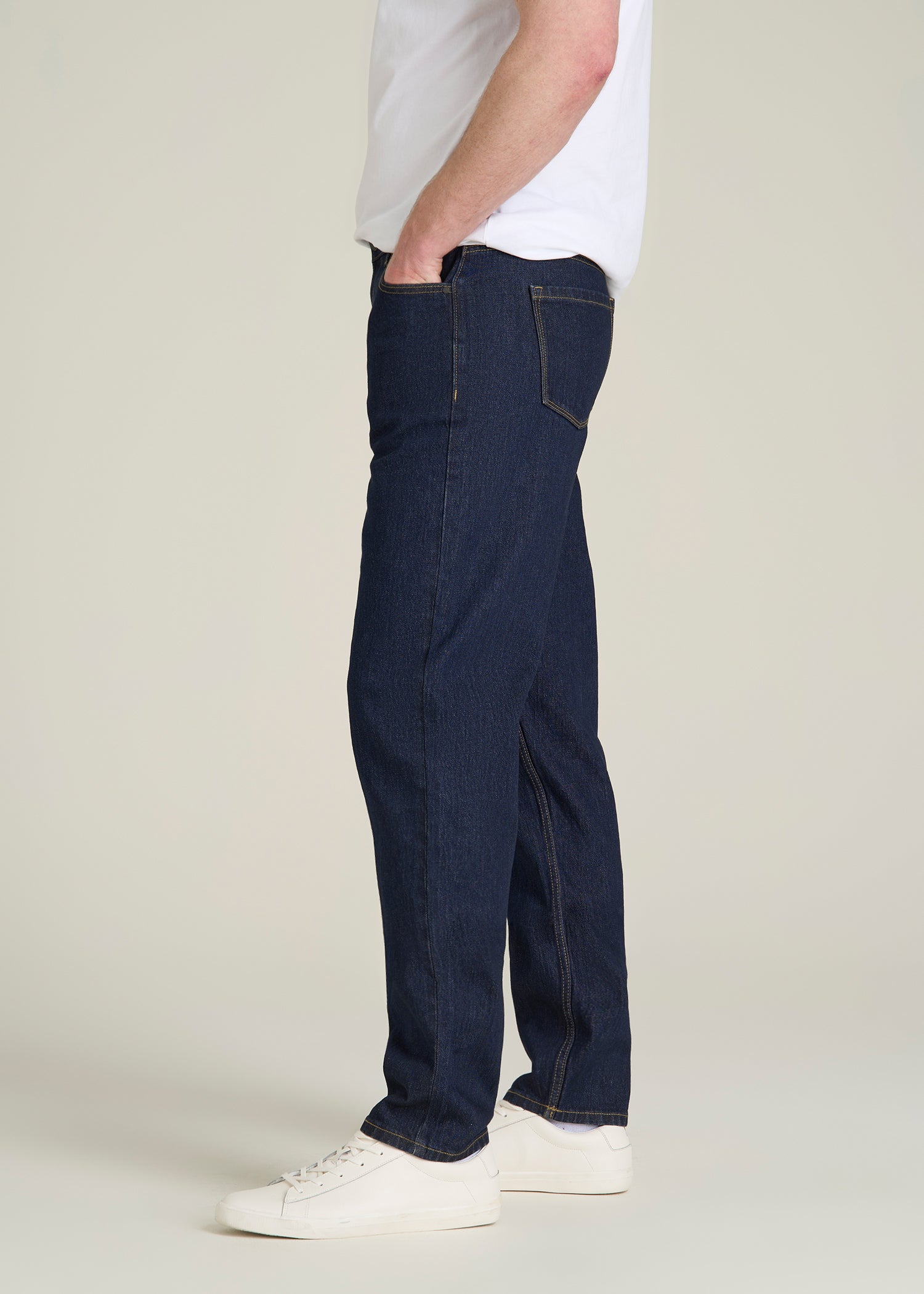 MILO Relaxed Tapered Fit Jeans for Tall Men in Deep Indigo Wash