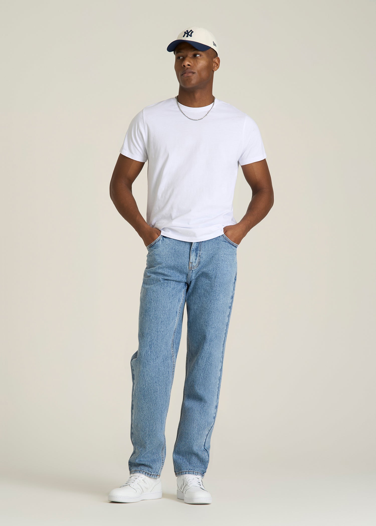 MILO Relaxed Tapered Fit Jeans for Tall Men in Perfect Blue