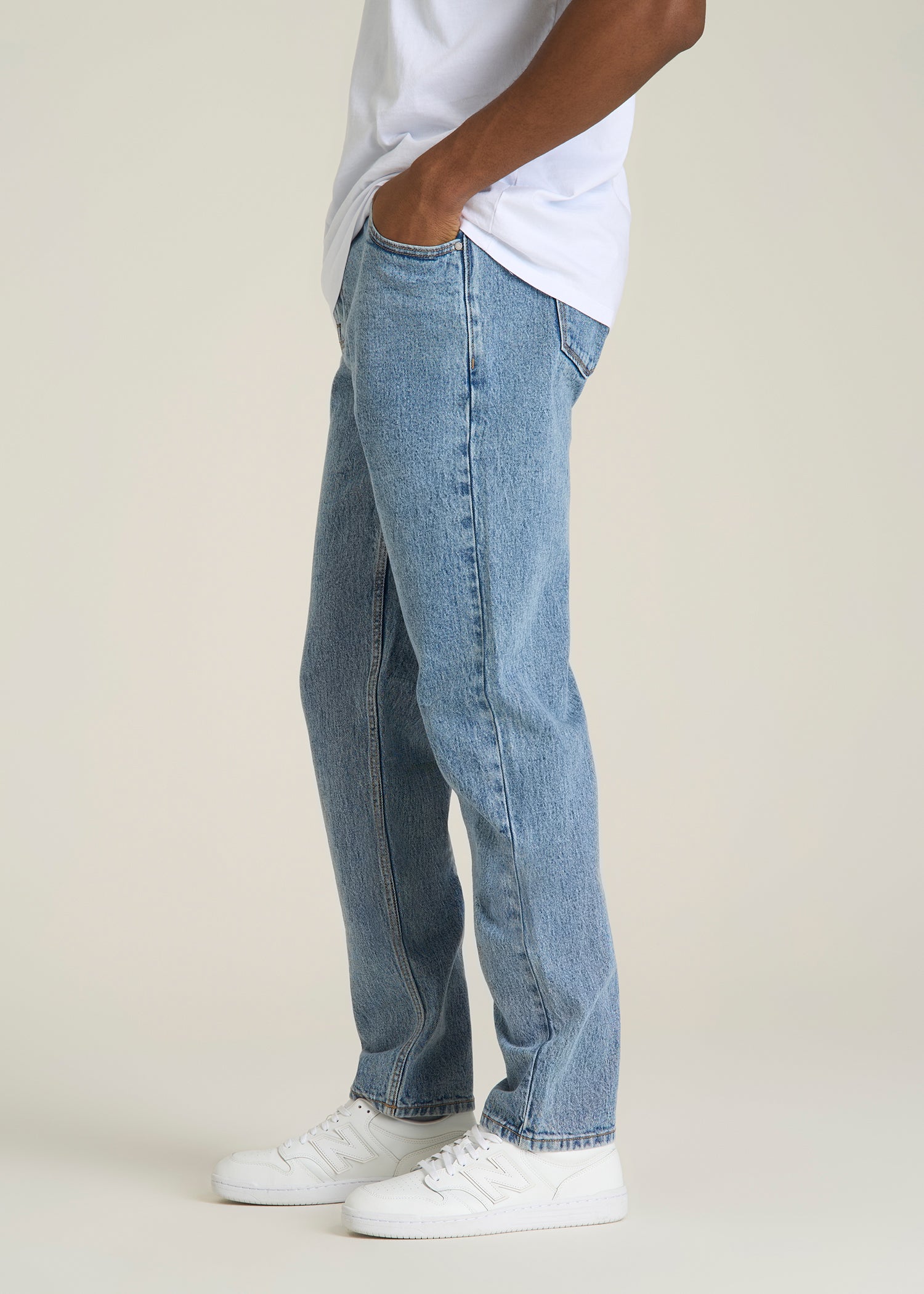 MILO Relaxed Tapered Fit Jeans for Tall Men in Perfect Blue