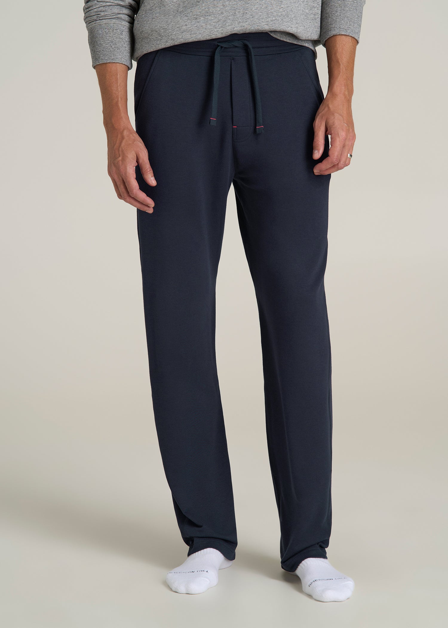 Open-Bottom Pajama Pants for Tall Men in Evening Blue