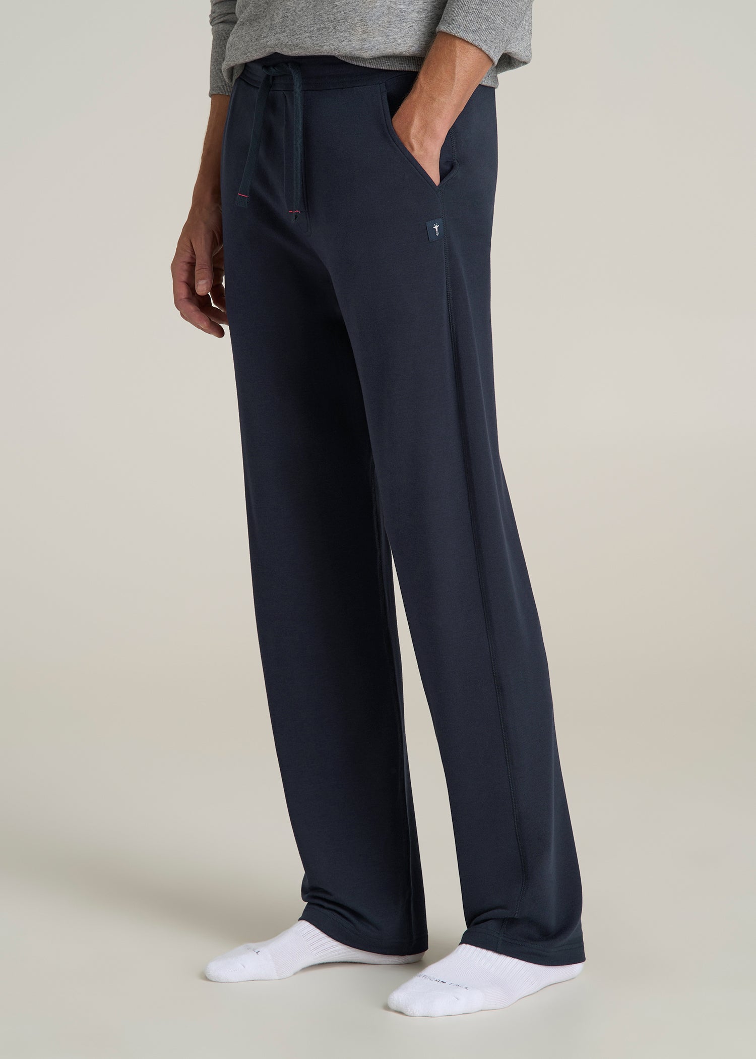 Open-Bottom Pajama Pants for Tall Men in Evening Blue