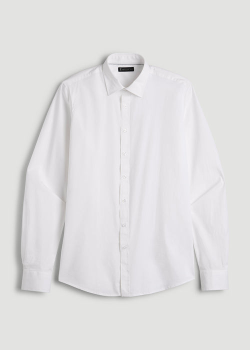 Oskar Button-Up Dress Shirt for Tall Men in Bright White