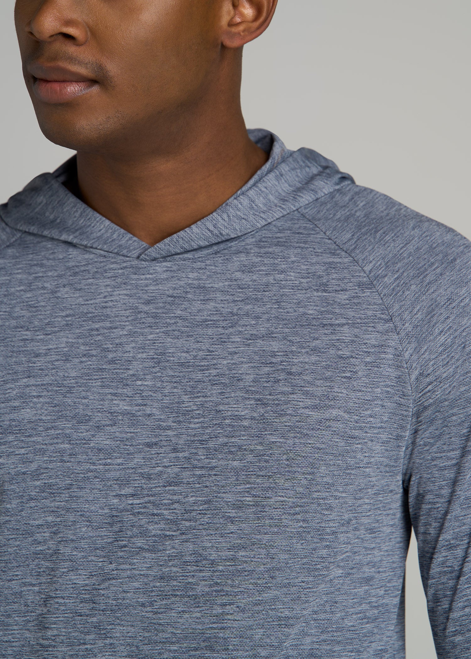 A.T. Performance Training Hoodie for Tall Men in Navy Space Dye
