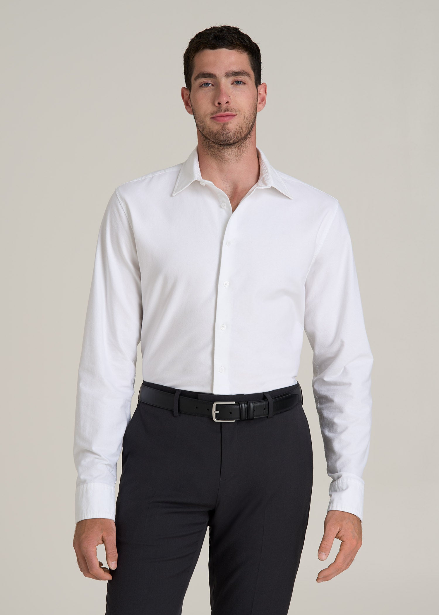Pinpoint Oxford Shirt for Tall Men in White