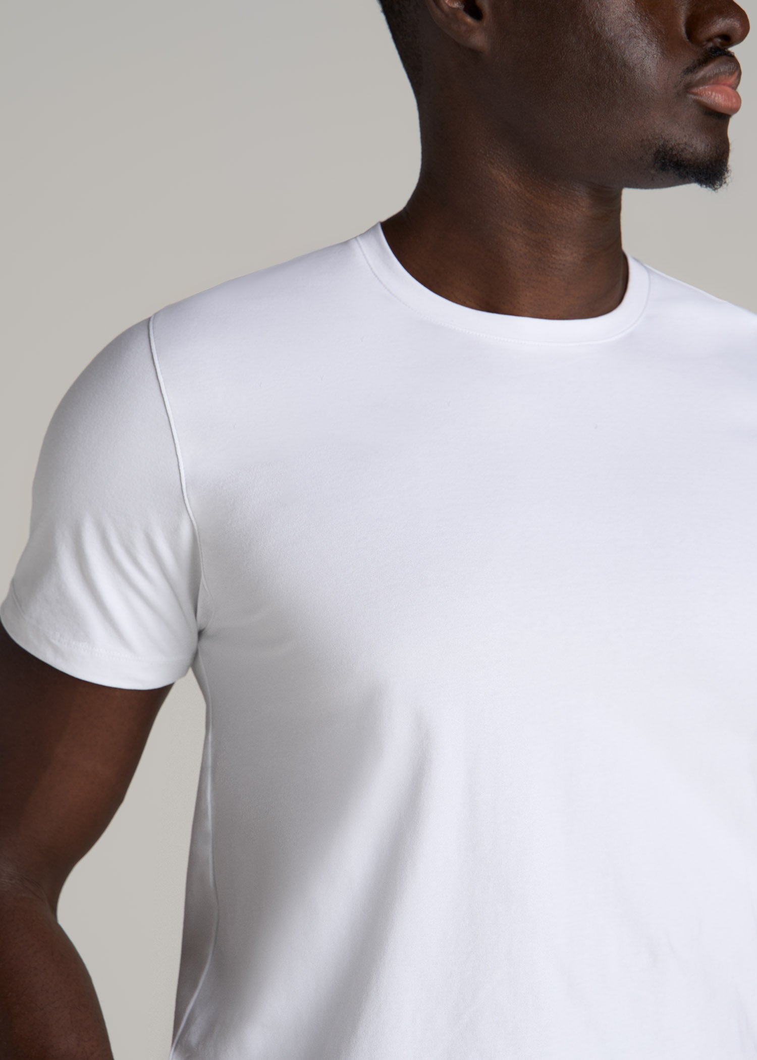 The Essential Modern Fit Crewneck Tee for Tall Men in White
