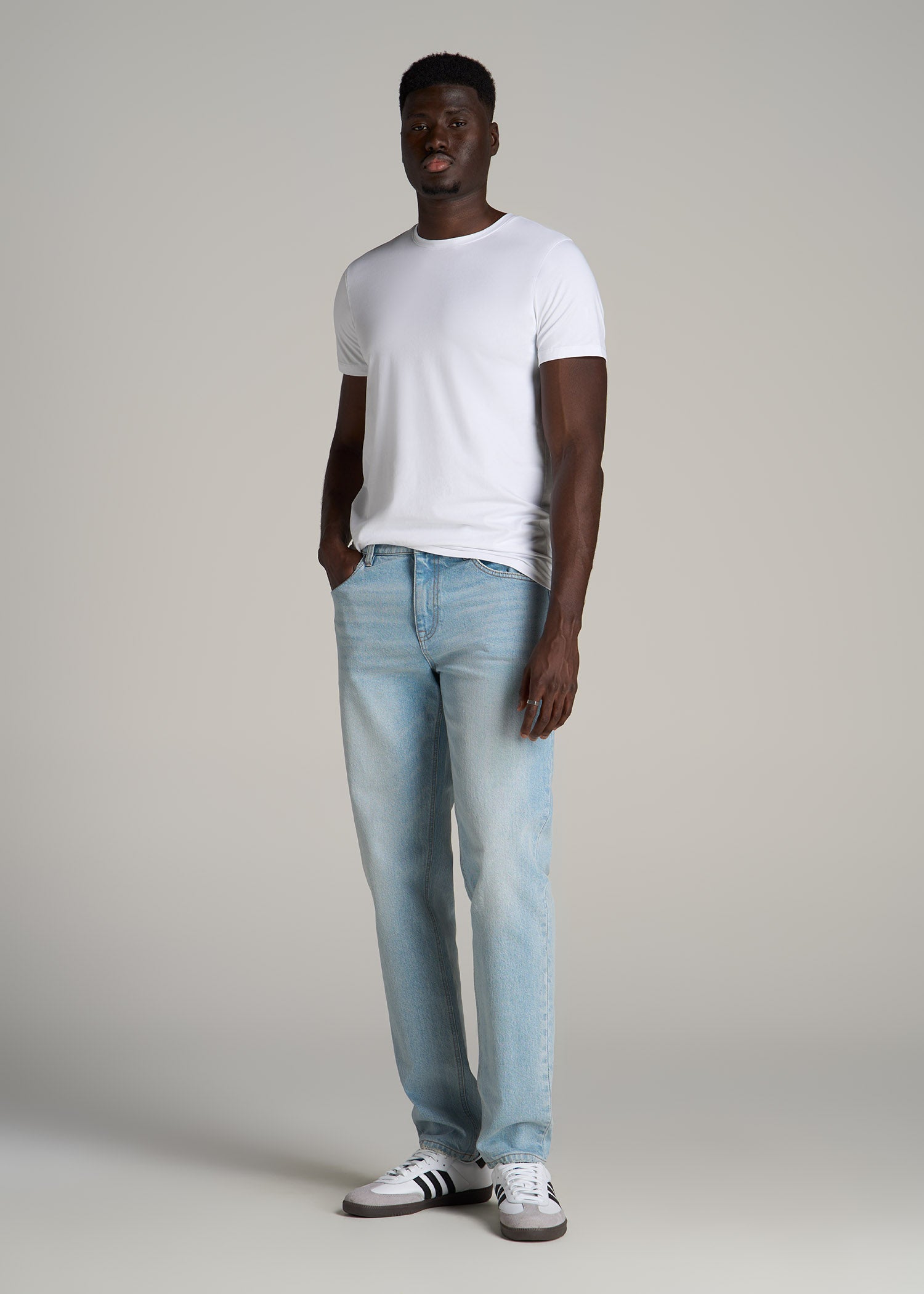 The Essential Modern Fit Crewneck Tee for Tall Men in White