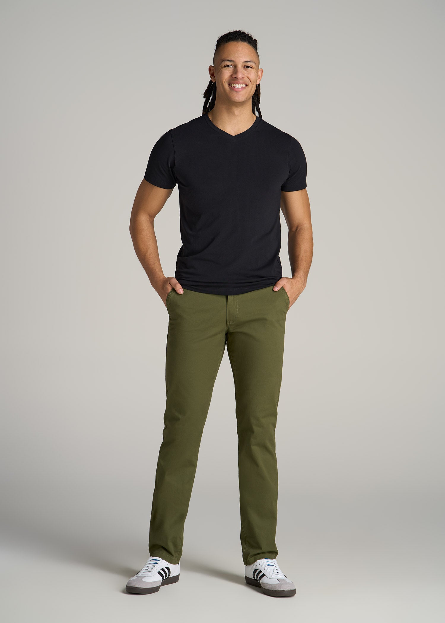 The Essential Modern Fit V-Neck Tee for Tall Men in Black