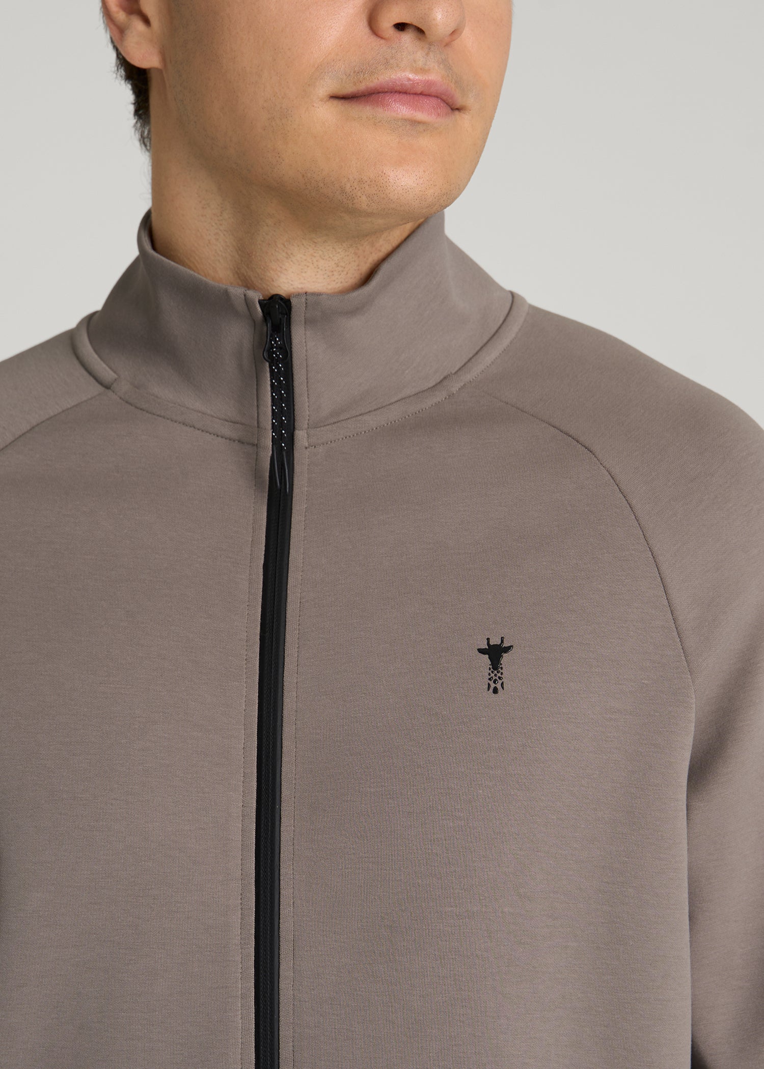 Tech Motion Fleece Full-Zip Sweatshirt for Tall Men in Portobello