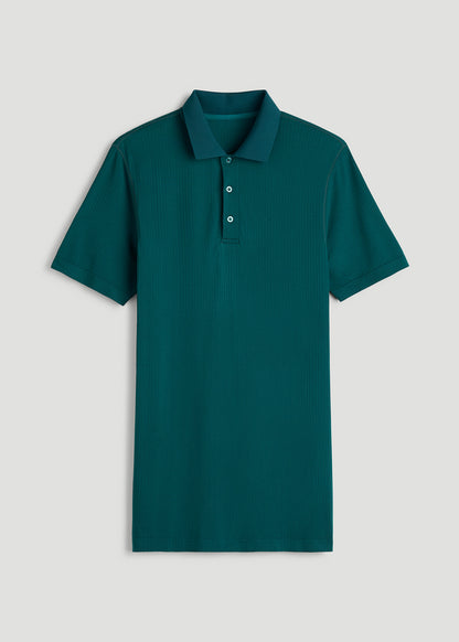 Performance Vented Golf Polo for Tall Men in Deep Teal