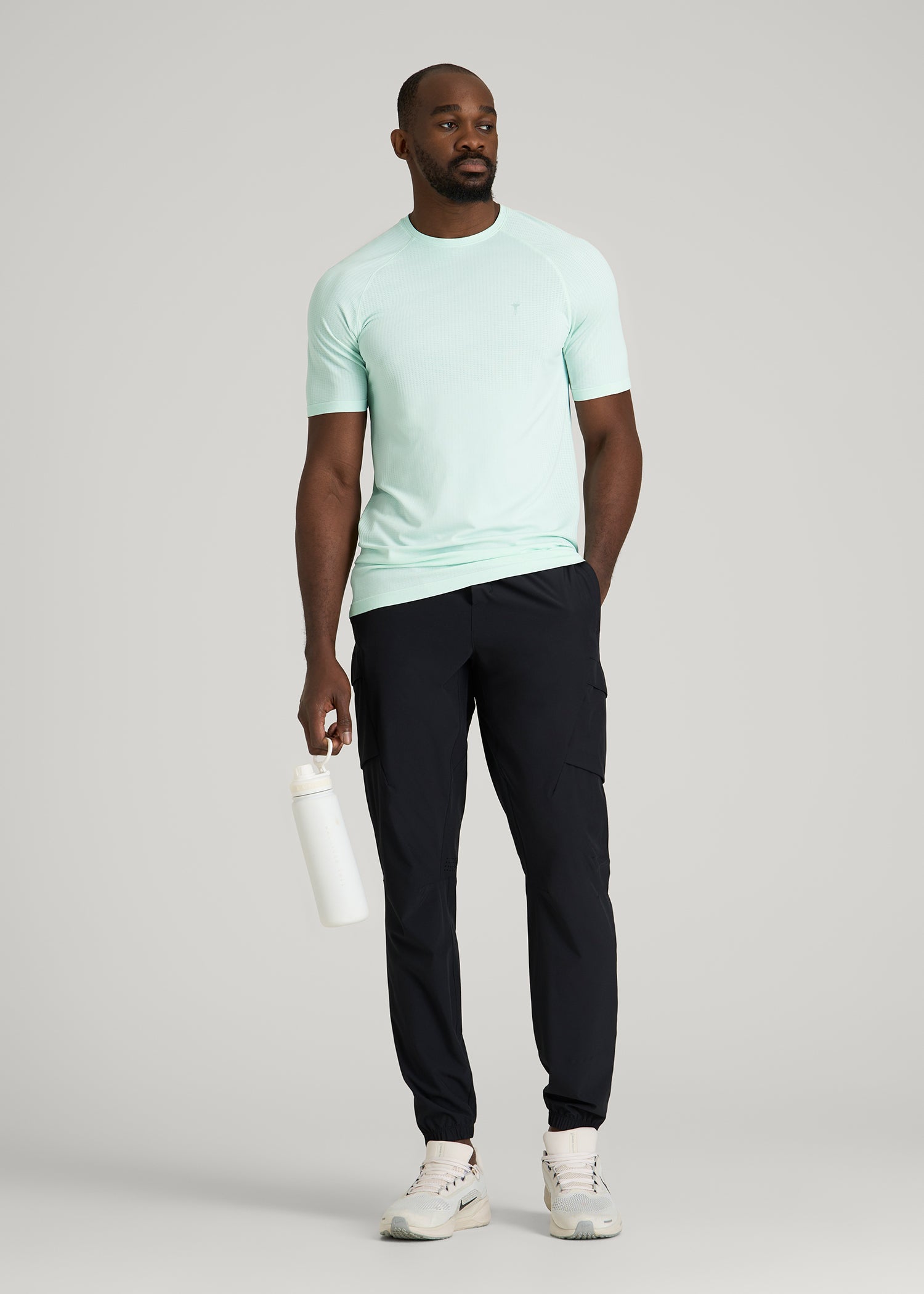 Vented Training Top for Tall Men in Opal Blue
