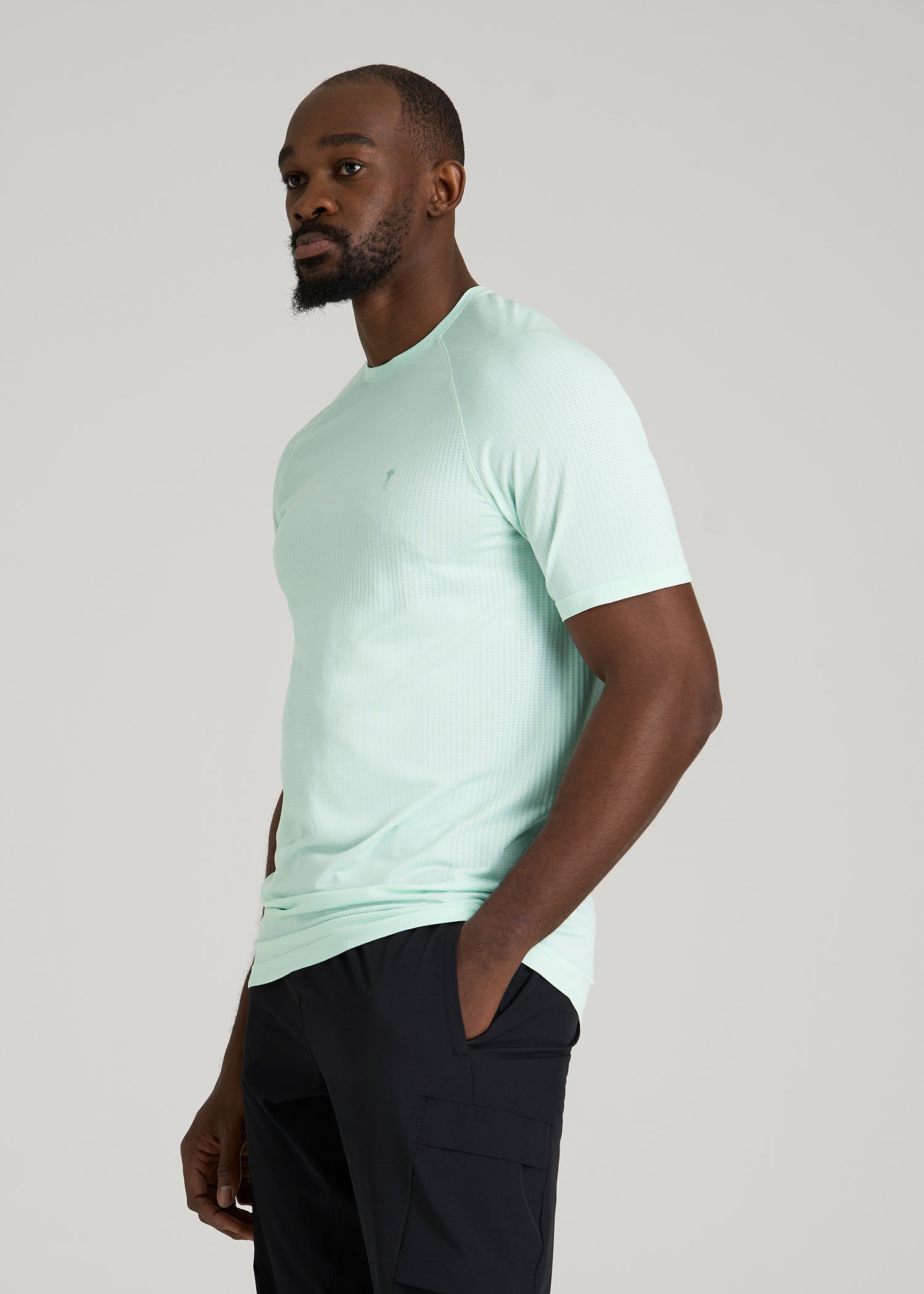 Vented Training Top for Tall Men in Opal Blue