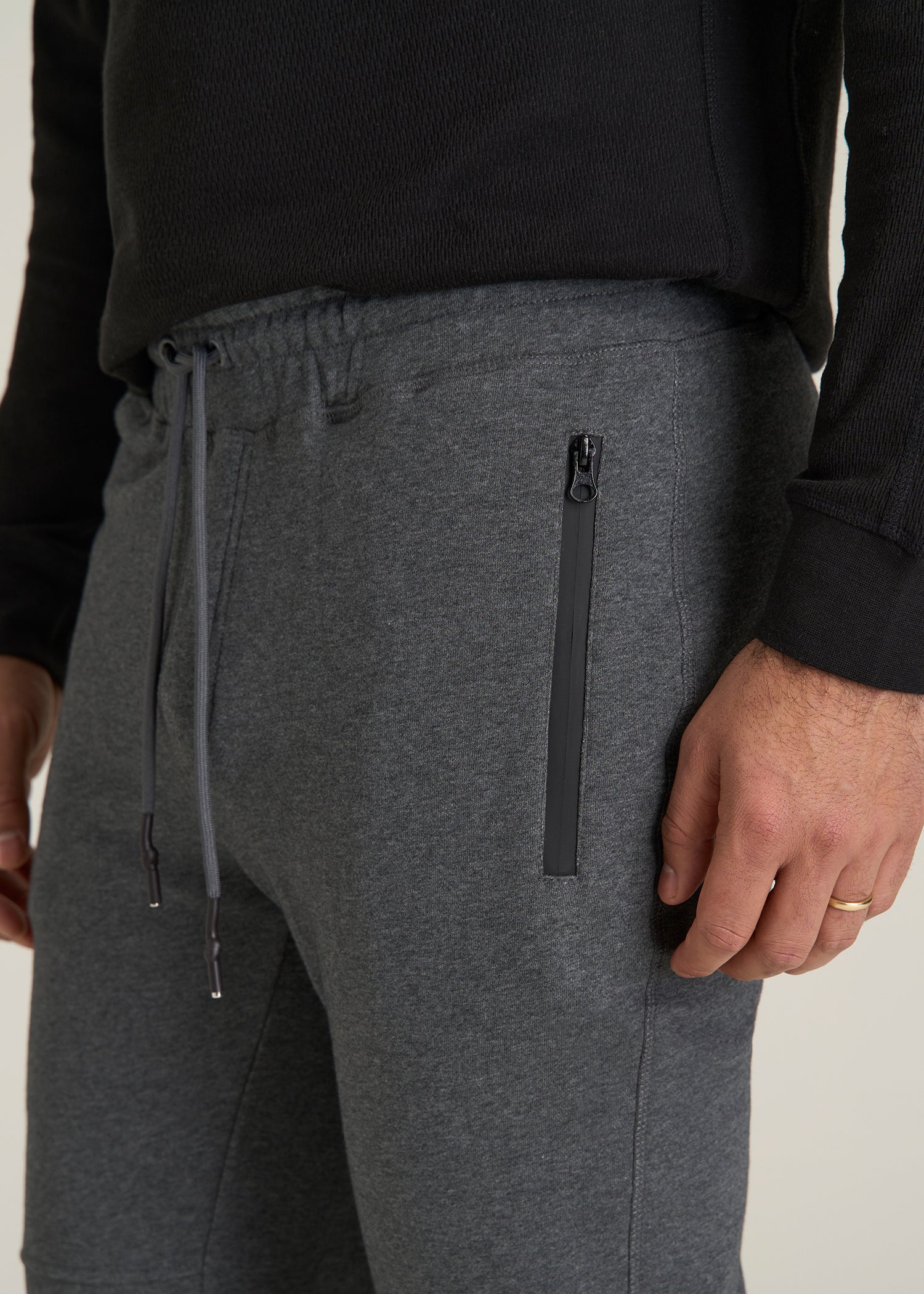 Wearever French Terry Joggers for Tall Men in Charcoal Mix