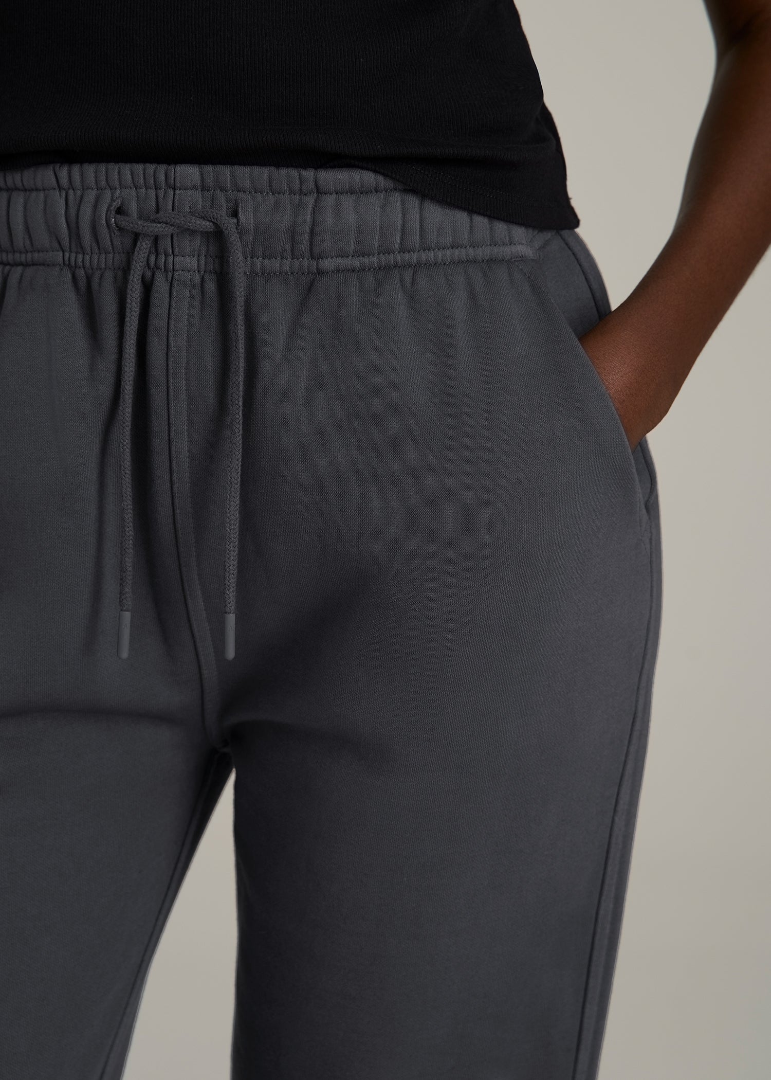 Garment Dyed Joggers for Tall Women in Washed Charcoal Rinse