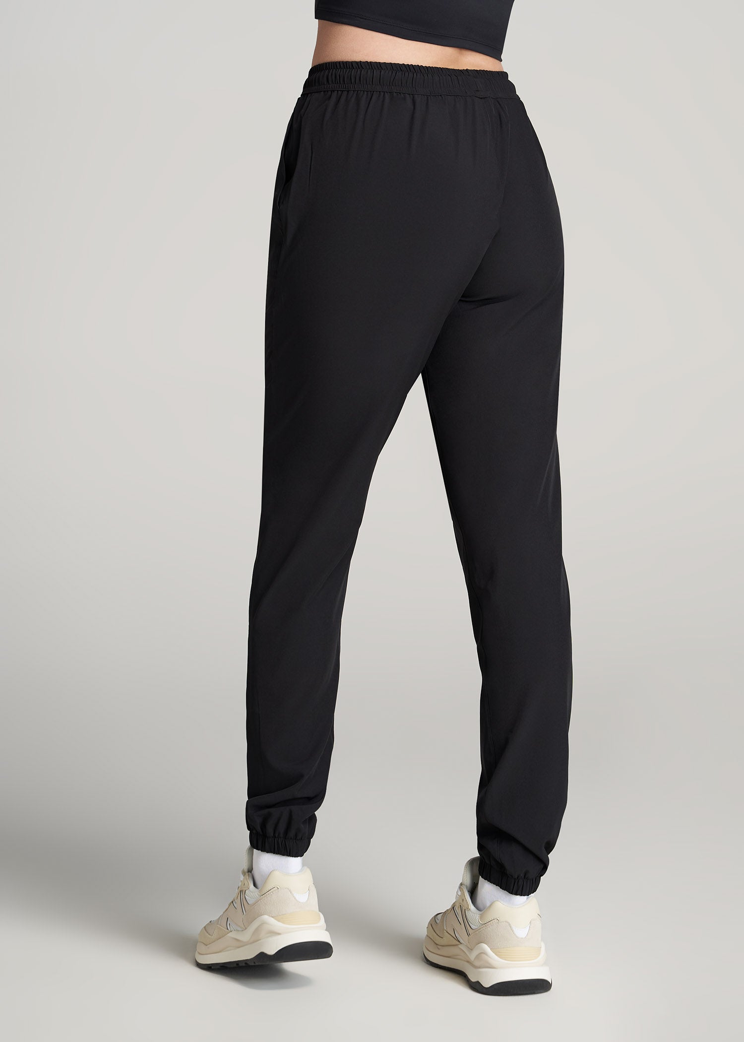 American-Tall-Women-Hybrid-Jogger-Black-back