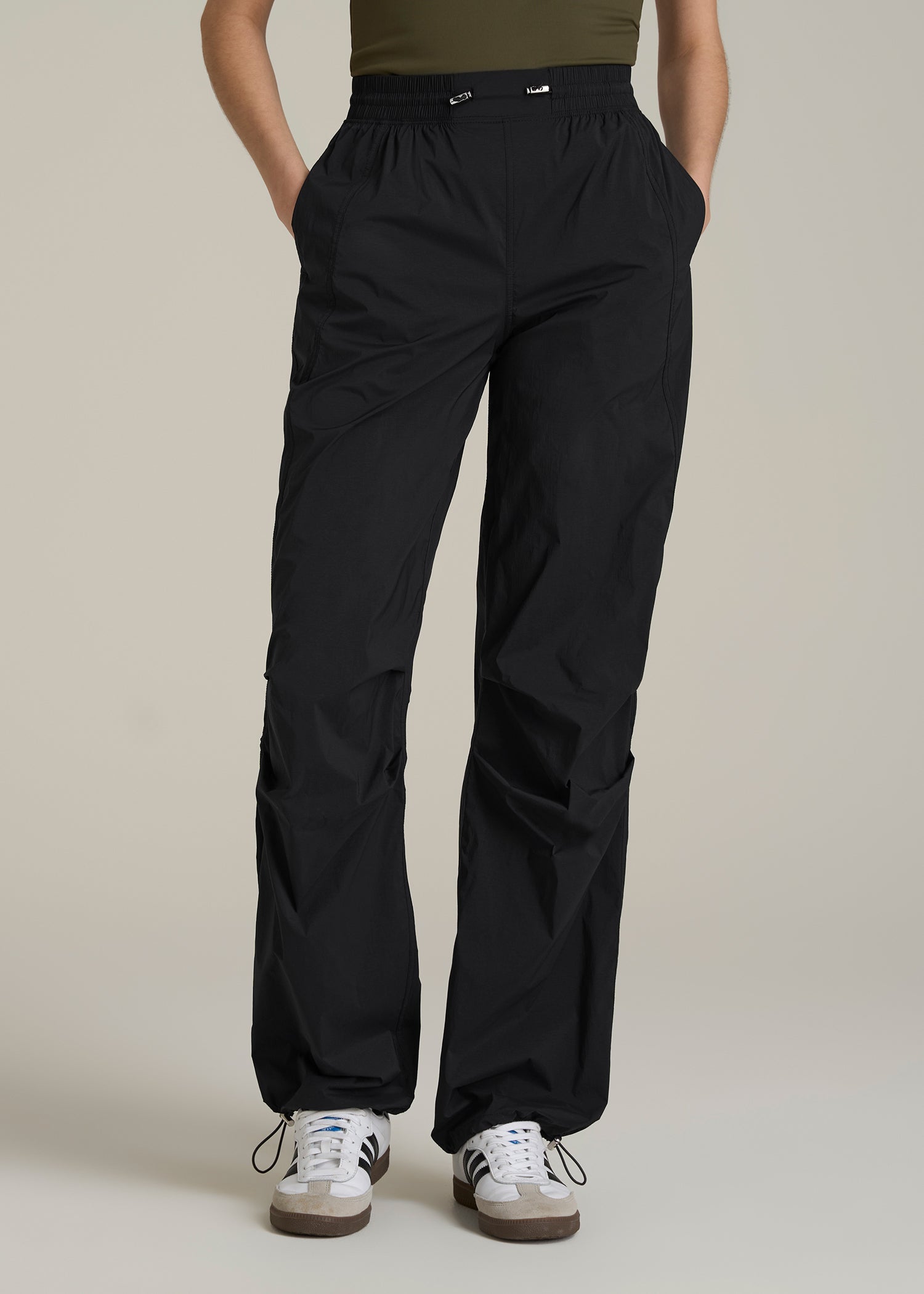 Parachute Jogger for Tall Women in Black